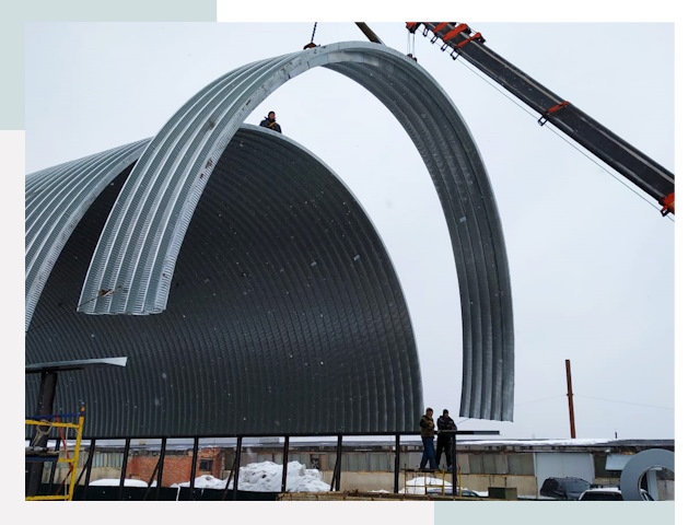 Полукруглые ангары в Орехово-Зуево
